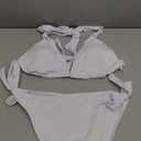 Women Halter Bikini Set - Two Piece Triangle Swimsuit Tie Bathing Suit 2025 Cute Swimwear White Medium