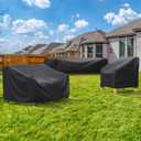 Heavy Duty Patio Sofa Cover, Waterproof 3-Seater Outdoor Couch Cover Patio Furniture Covers for Outdoor Furniture Loveseat Couch, 78" L33" D32" H, Black