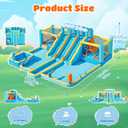 FBSPORT Inflatable Bounce House Water Slide, 3 Slides & 2 Bouncers 10-in-1 Water Slide Park Bounce House with 950W Blower, Bouncy Castle for Kids Backyard Party Outdoor, with Water Gun, Splash Pool, 1.5 ft x 1.25 ft x 2.42 ft