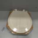 Bemis 500EC Durable Wood Toilet Seat with Easy Clean Hinges, Made in USA, Round, Bone