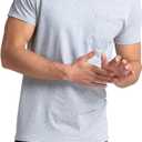 Fruit of The Loom Mens Pocket Tee Undershirts, Moisture Wicking & Tag Free, Short Sleeve Pocket T-Shirts (L)