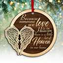 PickGift Memory Ornament Wooden in Loving, Remembrance, Sympathy, Condolence, Memorial Ornaments for Loss of Loved One, Because Someone We Love is Heaven Gift Box, Gold, red