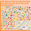 Coloring Activity Book, 50 Cute Coloring Pages with 200 Stickers, Dinosaur Farm/Marine/Wild Animal Scenes for Kids Relaxation, Comfy Day, Cozy Hygge Moment (8.3” x 8.3”)