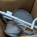 Drive Medical 11148-1 Folding Steel Bedside Commode Chair, Portable Toilet, Supports Individuals Weighing Up To 350 Lbs, with 7.5 Qt. Bucket and 13.5 Inch Seat, Grey