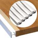 Laudert LED Shelf Channel,5 Pack 3.3FT/1Meter Cabinet LED Strip Aluminum Channel,Up and Down Aluminum LED Profile with Milky Diffuser and End Caps
