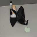 Mostrin Black Suede Block Slingback Heels for Women Pointed Closed Toe Chunky Heels Bow Women's Pumps for Office Work Business Casual 36.5