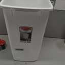 Rubbermaid Small Kitchen Bathroom Trash Can, 9 Gallons, White, Waste Basket for Under Counter/Kitchen/Office/Bedroom/Bathroom