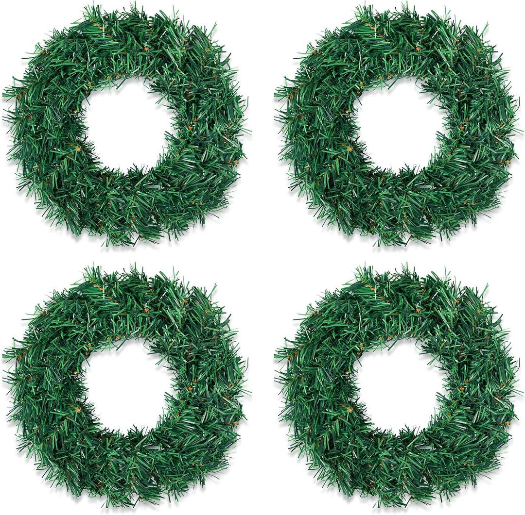 4 Pcs Artificial Christmas Wreaths Winter Wreaths Christmas Decor for Front Door Farmhouse Indoor Outdoor Holiday Home Decor