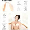 Adhesive Strapless Bra for Women Sticky Invisible Push up Silicone Bra for Backless Dress Upgraded Clasp Bras (S)