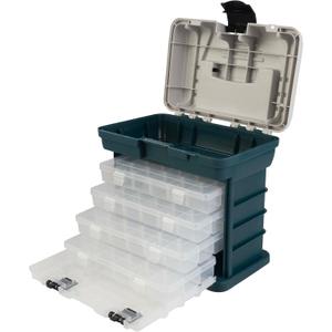 Portable Tool Box - Small Parts Organizer with Drawers and Customizable Compartments for Hardware, Fishing Tackle, Beads, or Crafts by Stalwart (Gray)