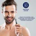 CHARGEWORX Micro Precision Beard Trimmer for Men, Cordless Double-Sided Mustache & Detail Razor, Battery-Operated Facial Hair Trimmer with Protective Cap & Ergonomic Handle, Black