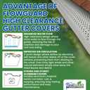 FlowGuard USA Made Professional DIY 5 Inch High Clearance 50-Year Gutter Cover System - Matte - Aluminum Gutter Guards - 204 Feet - by FlexxPoint