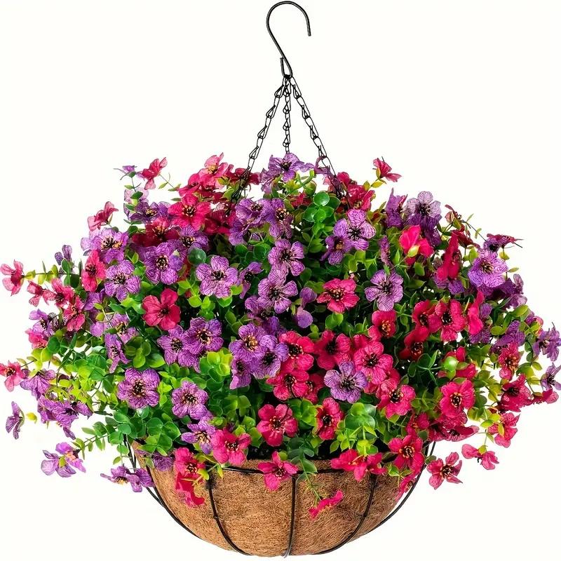 Elyum Faux Mums for Outdoors-18 Bundles Fake Mums Artificial Fall Flowers, UV Protected Artificial Mums for Outdoor Planter, No Fade Fall Artificial Flowers for Outdoor Garden Porch Decoration 