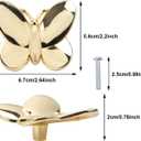 Gold Butterfly Cabinet Knobs Kitchen Hardware for Cabinets Cute Animal Dresser Knobs Furniture Cupboard Handles Single Hole Drawer Knobs and Pulls 6 Pcs (Gold,6Pcs)
