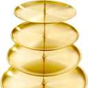 4 Tier Stainless Steel Cupcake Stand, Gold Metal Serving Tray Cake Holder Cake Display Stand for Holiday Dessert Table Decorations Birthday Party Wedding
