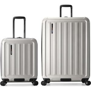 Traveler's Choice Art of Travel Hardside Expandable Luggage with Spinner Wheels, Silver