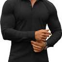 COOFANDY Men's Muscle Fit Dress Shirts Wrinkle-Free Long Sleeve Casual Button Down Shirts, Size L