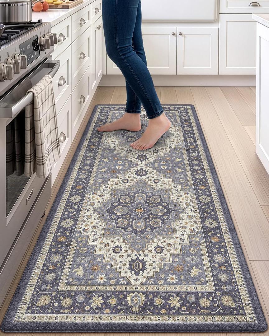 DEXI Kitchen Floor Mats Cushioned Anti Fatigue Runner Rug 24x59 Dark Grey