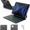 for iPad Air 11 inch Case with Keyboard (M3/M2, 2025/2024), iPad Pro 11 (4th/3rd/2nd/1st Gen) & Air 5/4th Magic Keyboard Case, 11 Colors Backlit, Multi-Touch Trackpad, Black