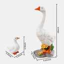 Porch Goose Garden Statue 2 Pack, Mom and Baby Goose Garden Decor, 20 Inches High Goose Statue, Big Resin Yard Decor, Outdoor Geese Figurine for Patio,Porch,Yard,Lawn Ornament, Gifts for Mom