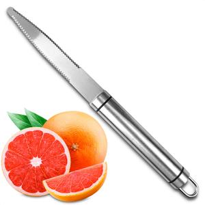 Reluen Stainless Steel Grapefruit Knife Curved Knife - Grapefruit Knife Curved Serrated Small Knives Fruit Knife Stainless Steel Chef Kitchen Knife Curved Citrus Knife Grapefruit Cutter