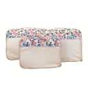 Itzy Ritzy Packing Cubes for Travel  Set of 3 Large Packing Cubes or Travel Organizers; Each Cube Features a Mesh Top, Double Zippers and a Fabric Handle; Large Sizes (Blush Floral)