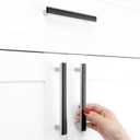 Black and Chrome Cabinet Pulls Matte Black and Polished Chrome Kitchen Cabinet Handles, 5 Pack 5 Inch, 2281 Two Tone Hardware for Cabinets Drawers Bedroom Dresser Cupboard Bathroom Vanity