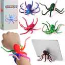 Octopus Fidget Toy with Suction Cups Silicone Stress Relief and Sensory Play Desk Toy, Bendable Tentacles for Creative Poses, Portable Gift for Kids, Teens and Adults (Green)