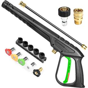 Coyardor Pressure Washer Gun 3600 PSI with Extension Wand, Nozzle Holder & 5 Spray Tips, M2214mm Fitting, Replacement for Ryobi, Karcher, Honda, Greenworks, Briggs & Stratton, Gas Power Washer