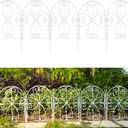 ShopLaLa Decorative Garden Fence (20 Panels) 12.5in(L) x 16.5in(H) Heart Rustproof White Metal Wire, Animal Barrier Fencing for Dogs, Flower Bed Edging Landscape Border Yard Patio Outdoor Decor