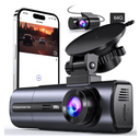 3 Channel 4K Dash Cam with 5GHz WiFi & APP Control, 4K/2.5K+1080P+1080P Front Inside and Rear, Triple Dash Camera with 64GB Card, G-Sensor, 24 Hours Parking Mode, Loop Recording, Night Vision