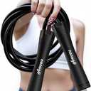 nonogo 1.1LB Weighted Jump Rope for Women  Adjustable 10mm Heavy PVC Skipping Rope for Fitness, Ideal for High-Intensity Training, MMA, Boxing, CrossFit, Weight-loss Workouts (Black Handle + Black Rope)