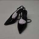 Coutgo Womens Slingback High Heels Closed Pointed Toe Pumps Ankle Strap Work Dress Shoes (8, Black)