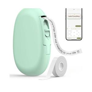 SUPVAN E10 Bluetooth Label Maker Machine with Tape, Continuous Waterproof Label, Versatile App with 35 Fonts and 1k+ Icons, Label Printer for Home, Kitchen, School, Office Organization, Green