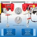 NEWTRY 1320lb & 660lb Electric Hoist Winch, 1200W Wireless/Wired Control 2 in 1, 110V Single & Double Slings Portable Hoist Winch for Garage Factories Warehouse