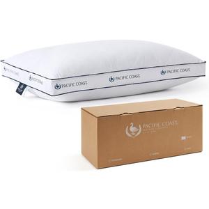 Pacific Coast Firm Bed Pillow, Luxury Hotel Collection Goose Feather and Down Pillow for Sleeping, Standard Size with Gusset Design, Oeko-TEX Certified, Supportive for Side and Back Sleepers (Standard (Pack of 1))