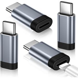 Temdan 4 Pack Lightning to USB C Adapter for iPhone 15/16/17 Pro/17 Pro Max,for iPhone 17/16 Charger,17/16 Accessories,Fast Charging & Data Transfer,USB C Charger Connector Cable,Not for Audio/OTG (Gray Non-OTG)