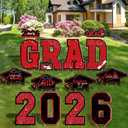 14 PCS 2026 Graduation Decorations, Large Congrats Grad 2026 Yard Signs with Stakes, Class of 2026 Glitter Plastic Congratulations Graduate Grad Lawn Yard Signs for College School Grad Party