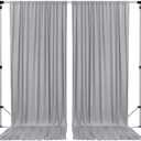 AK TRADING CO. 10 feet x 10 feet Polyester Backdrop Drapes Curtains Panels with Rod Pockets - Wedding Ceremony Party Home Window Decorations - Silver (60"W x 120"L (Pack of 2))