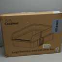 XXXL Stainless Steel Litter Box, 28.1'' Extra Large Metal Litter Box for Big and Multi Cats, Low Entry Design, Metal Pan, Non-Sticky, Anti-Leakage, Easy to Clean (Black)