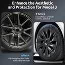 Wheel Covers for Tesla 2017-2023 Model 3 18" Aero Wheel with Center Caps, 18 inch Wheel Covers Hubcap for Tesla 2017-2023 Model 3 Accessories Matte Black 4PCS