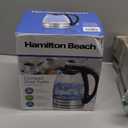 Hamilton Beach Glass Electric Tea Kettle, Water Boiler & Heater, 1 Liter, 1500 Watts for Fast Boiling, BPA Free, Cordless Serving, AutoShutoff & BoilDry Protection, Soft Blue LED (40930), 1.1 Quarts