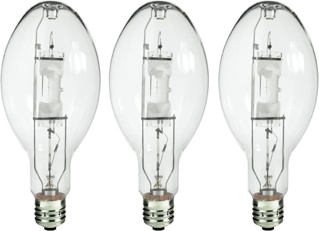 Bluex Bulbs (3 Pack MH400/U/MOG 400W Metal Halide Bulb Mogul Base (E39) - ED37 Clear M59 HID Lamp 36000 Lumens