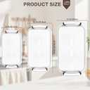 Aayoruro Serving Tray with Handles Set of 3 Rectangular Large Serving Platters 16.5/14.9/13.2 Inch White Plates for Dinner, Party, Entertaining, Transparent