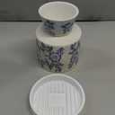 Blue and White Ceramic Flowerpot, High Footed Cup Pot with Drainage and Breathable Holes, Simple Decorative Flowerpot for Vrious Flowers and Courtyard Plants, 4.53-inch Diameter Plant Container