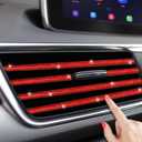 INSAUTO Bling Car Accessories for Women, Bling Car Vent Outlet Trim,10pcs Diamond Car Air Conditioner Decoration Strips(Red)