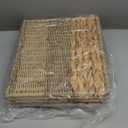 Decorative File Box 14 x 12 x 11 in Wicker Seagrass File Basket Organizer for Letter Size Hand Woven Hanging Filing Cabinet with Lid for Document Folder Home Office Decor, Water Hyacinth, Tricolor