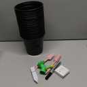 30 Pcs, Plastic Plant Nursery Pots Thickened Soft Plastic Plant Pots Waterproof T-Type Plant Tags and Transplanting Digging Mini Tools(Black)