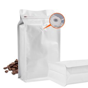 Coffee Bags with Valve (8oz/ 0.5lb, 50PCS), Kraft Paper Stand Up Pouches with High Barrier Foil Liner, Flat Bottom Resealable & Heat Sealable Bags for Coffee Beans,Candy & Small Business(White)