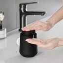 Matte Black Liquid Hand Soap Dispenser Plastic 11 oz - Modern Minimalist Style for Bathroom & Kitchen Countertop Refillable